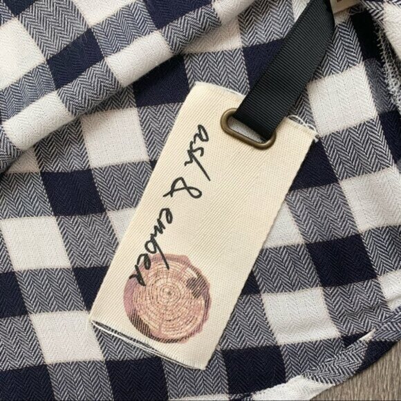 Anthropologie Ash and Ember Button Down Front Shirt Flannel Plaid Black Size S - Picture 11 of 14